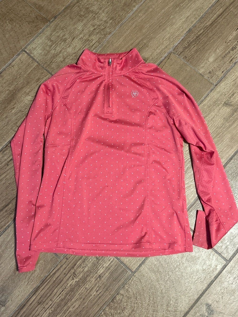 Ariat Performance Quarter-Zip Top in Coral Dot